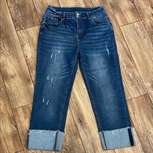 Sidefeel High Waisted Tummy Control Cuffed Jeans Woman Size 12